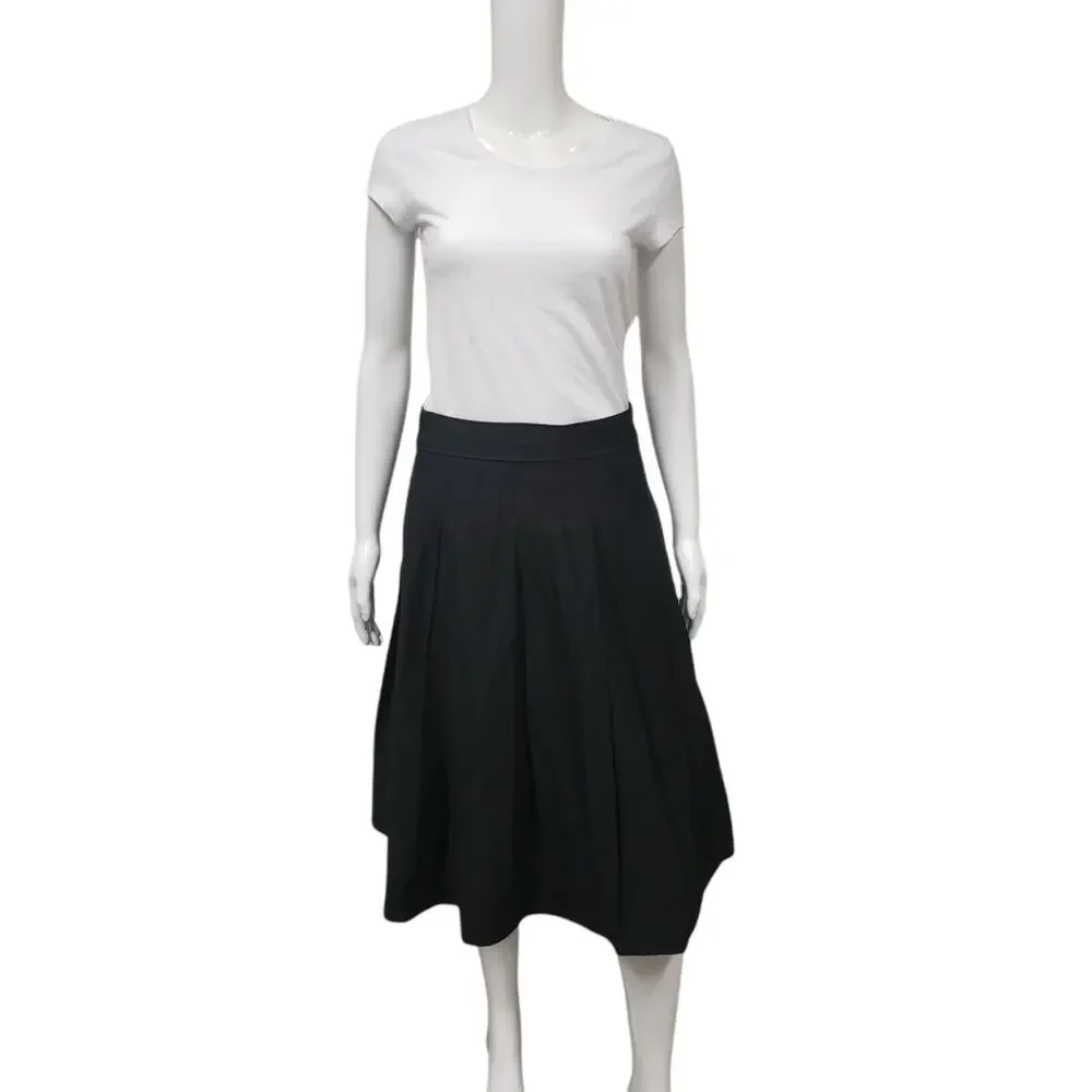 BURBERRY Womens Black Pleated Knee Length A-Line Skirt Size US 8 - Picture 2 of 3